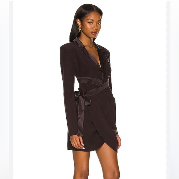 Lovers + Friends Yasmeen Tuxedo Wrap Dress - Picture 2 of 2